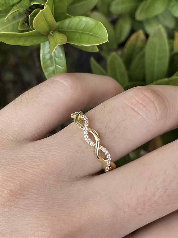 Anel Infinito Liso e Cravejado