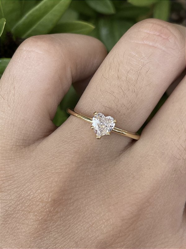 Anel Coração Zircônia