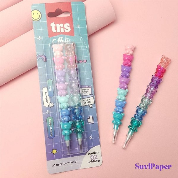 KIt 2un Lapiseira Retrô Troca Ponta Forever 2000 Tris
