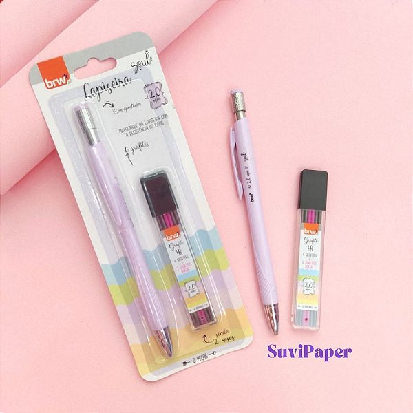 Lapiseira Lilás 2.0 + 1 Tubo de Grafite Linha Soul Cartela Brw
