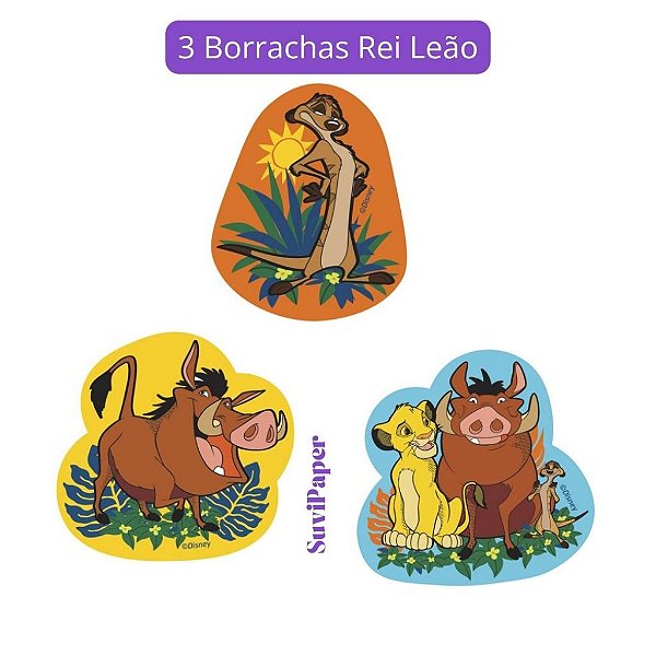 Borracha Rei Leão Disney Léo e Léo - 3 Und