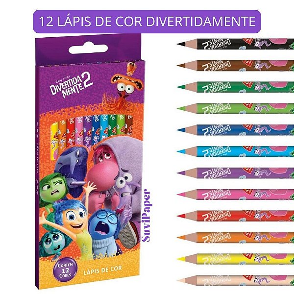 Lápis de cor Divertidamente 2 Animação 12 Cores Tris