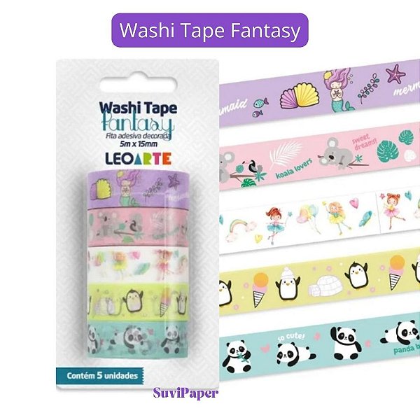 Washi Tape Pet Fantasy Leo Arte - 1,5cmx5m