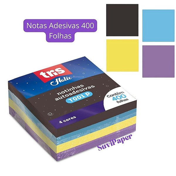 Notas Adesivas Anotações 400 Folhas Cosmos Tris