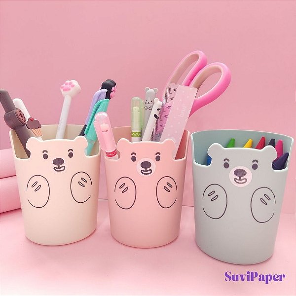 Porta Caneta Multiuso com Suporte para Celular Urso