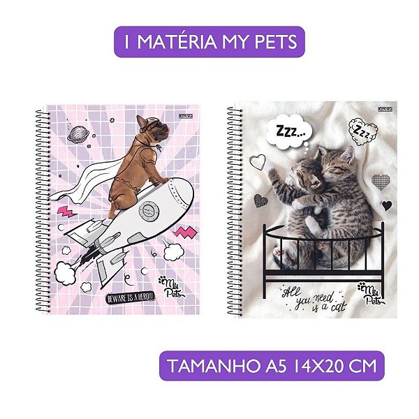 Caderno A5 My Pets SD 80 folhas