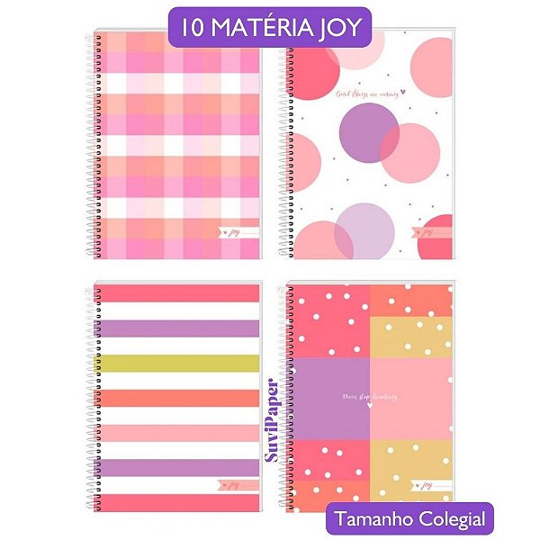 Caderno Colegial 10 Matérias Joy 160 Folhas