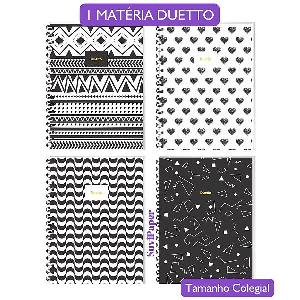 Caderno Colegial 1 Matéria Duetto 80 Folhas