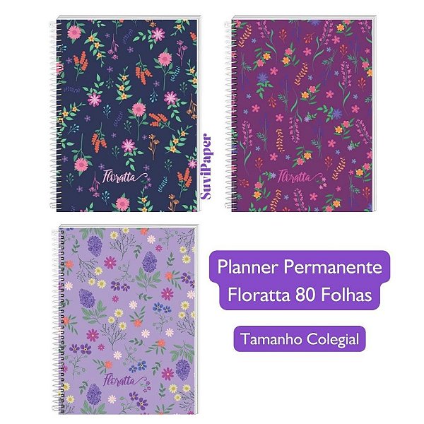 Caderno Colegial de Planejamento Permanente 80 Folhas Floratta