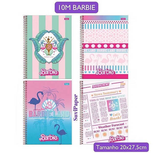 Caderno Univ Barbie Foroni 10 Matérias 160 Folhas
