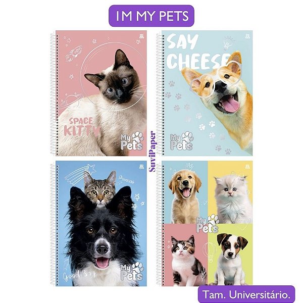 Caderno Universitário 1 Matéria My Pets Animais Animativa