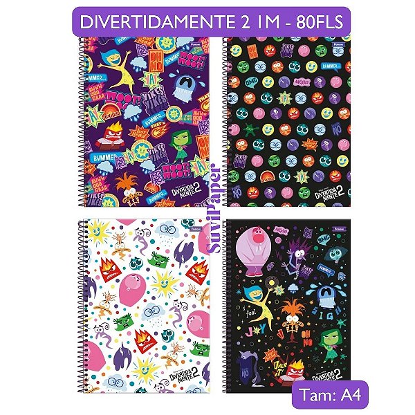 Caderno Universitário Escolar Divertidamente 2 Perfumado com O Boticário - 1 Matéria 80 Folhas Foroni
