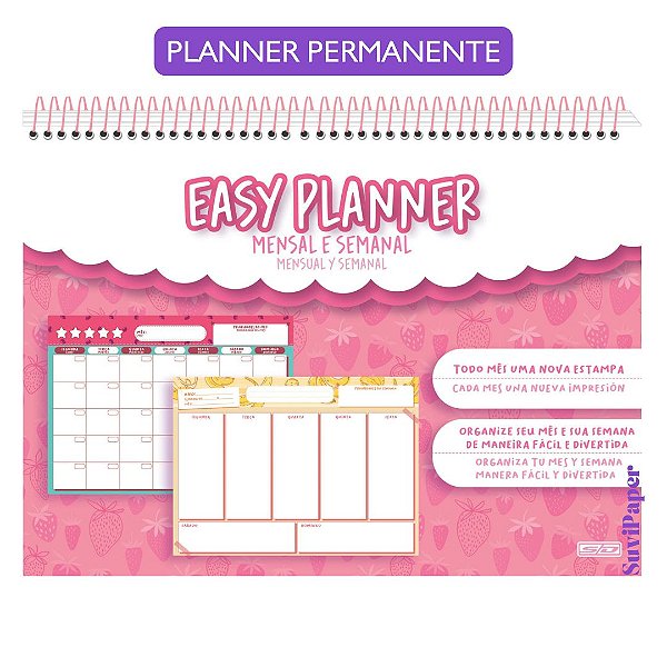 Planner Permanente Semanal 72 Folhas A4 Easy Planner Animativa Organização