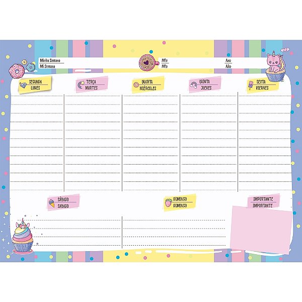Planner Semanal Permanente Be Happy SD - 53 Fls 27,5x20cm SD