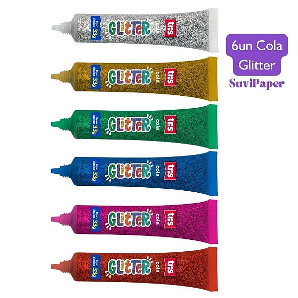 Estojo Cola Glitter 33g com 6 Cores Tris
