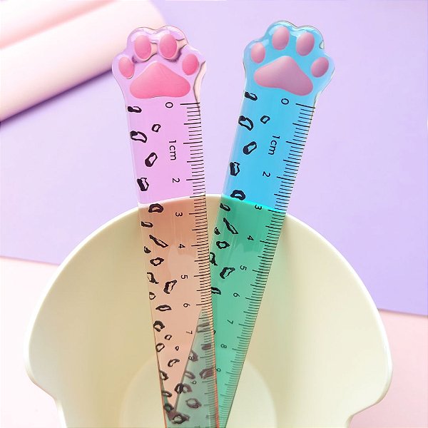 Régua Plástica Estampada Pata Holic Pets - 15cm