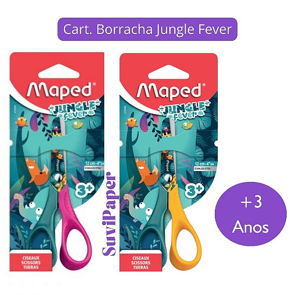 Tesoura Escolar 12cm Pré Escola Vivo Jungle Fever Maped - 1Und
