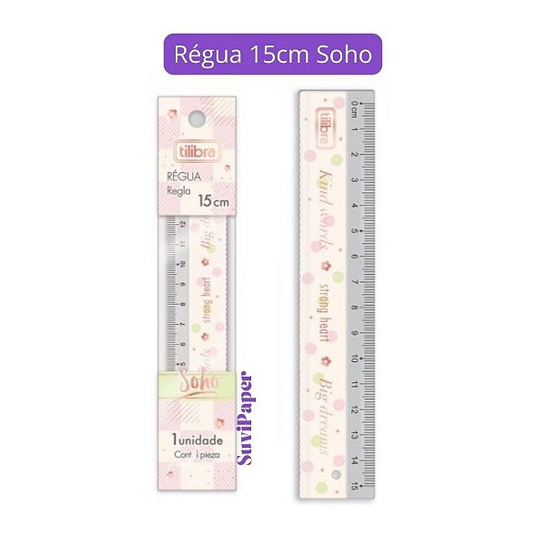 Régua Plástica Estampada Soho 15cm Tilibra - Régua Escolar 1 Und