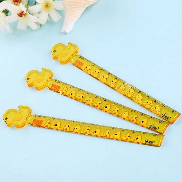 Régua Plástica Pato Duck 12cm