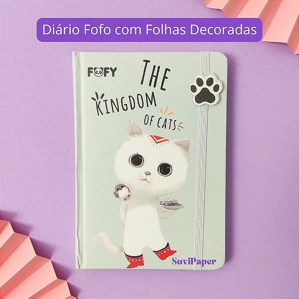 Caderno Luxo Diário Smart Cat Fofy A5 60 Folhas Decorada