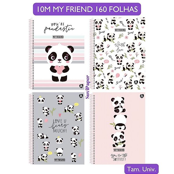 Caderno Univ 10 Matéria 160 Folhas My Friend 2025 - Animativa