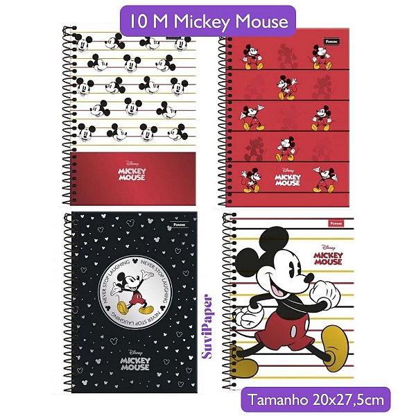 Caderno Univ Mickey Mouse Vintage 10 Matéria 160 Folhas Foroni