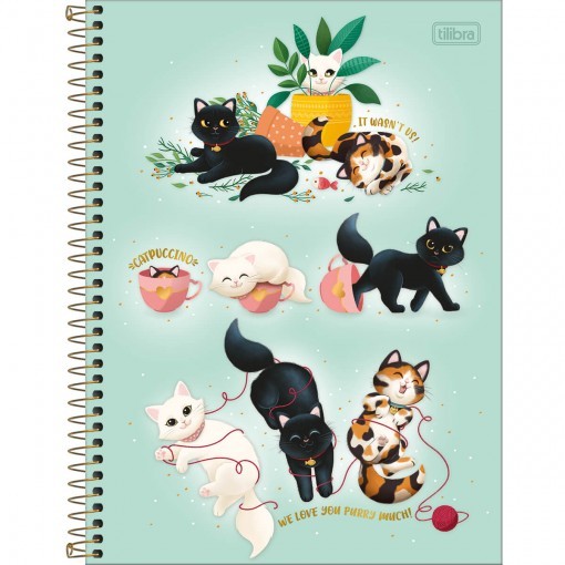 Caderno Univ1 Matéria Purrfect Cats 80 Folhas Tilibra