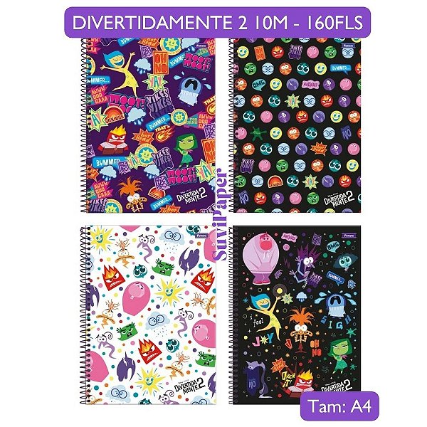 Caderno Universitário Escolar Divertidamente 2 Perfumado com O Boticário - 10 Matérias 160 Folhas Foroni