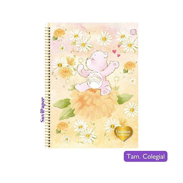 Caderno Colegial Ursinhos Carinhosos 1 Matérias 80 Folhas Animativa