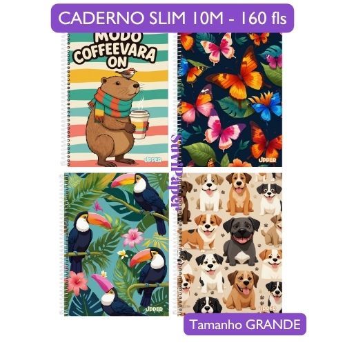 Caderno Universitário GRANDE Upper 10 Matérias 200 folhas 3B - 20x27,5cm - Capa Dura Caderno Escolar