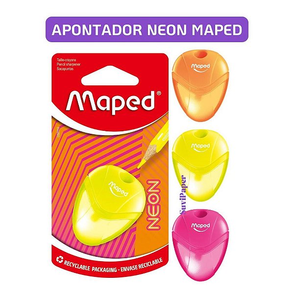 Apontador com Depósito Maped I-Glooo 1 Furo Design Ergonômico Escolar Cores Sortidas