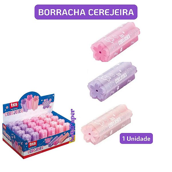 Borracha Tris Cerejeira Cores Sortidas Design Flor de Cerejeira Macia e Divertida