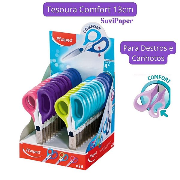 Tesoura Escolar para Destro e Canhoto Comfort 13cm Maped
