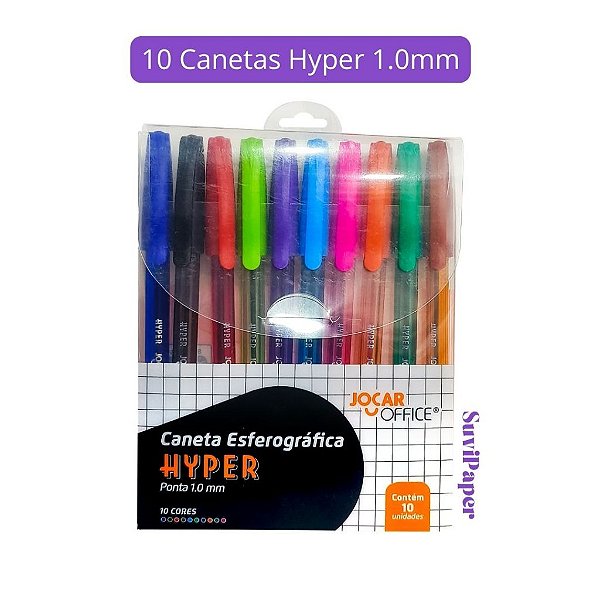 Estojo 10 Caneta Esf Jocar Office Hyper 1.0mm