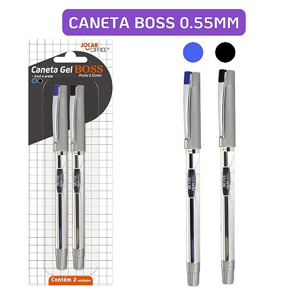 Caneta Gel Boss 0.5mm Blister 2und Jocar Office