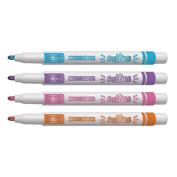 4 Marcadores Outline Tilibra