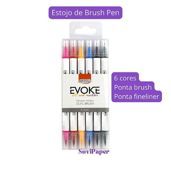 Estojo Marcador Artístico Dual Brush Pen 6 Cores BRW