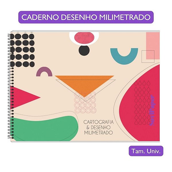 Caderno Cartografia e Desenho Grande Milimetrado 3B – Capa Dura Tamanho 27,5x20cm 60folhas