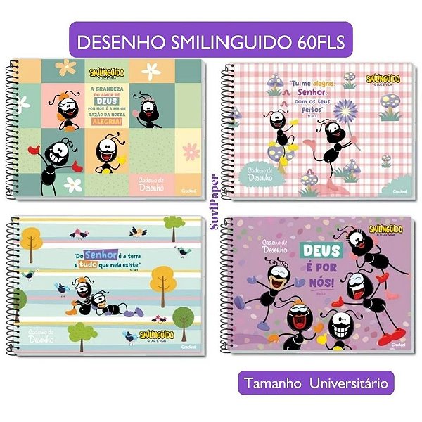 Caderno Cartografia e Desenho Smilinguido Credeal 60 folhas