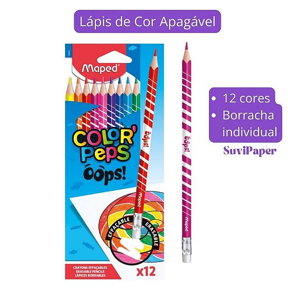Lápis de Cor Apagável 12 Cores Maped Color Peps
