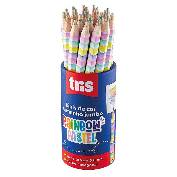 Lápis De Cor Jumbo Arco Íris Rainbow Tris Pastel