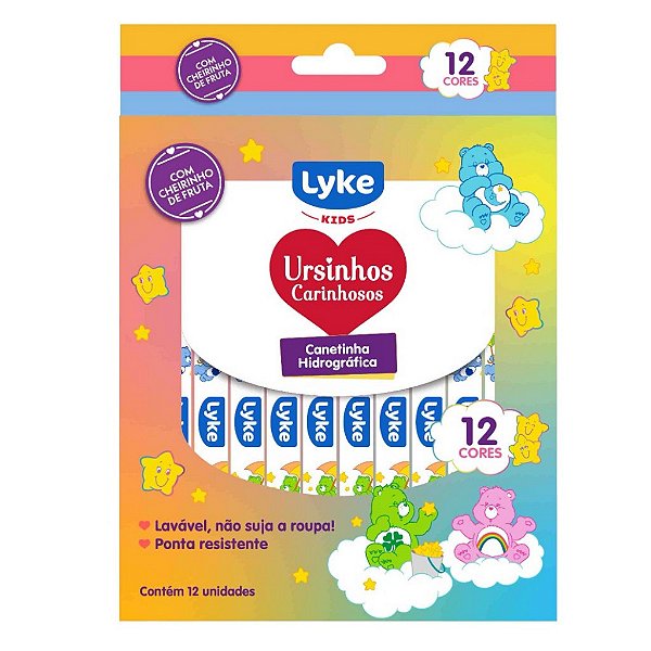Canetinhas Hidrográficas Ursinhos Carinhosos 12 Cores com Cheirinho – Criatividade e Diversão