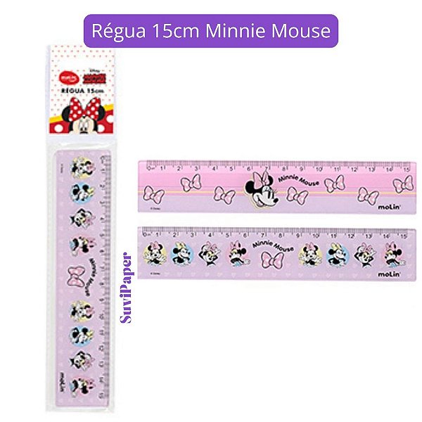 Régua Pequena 15cm Estampada Minnie Mouse Disney Molin