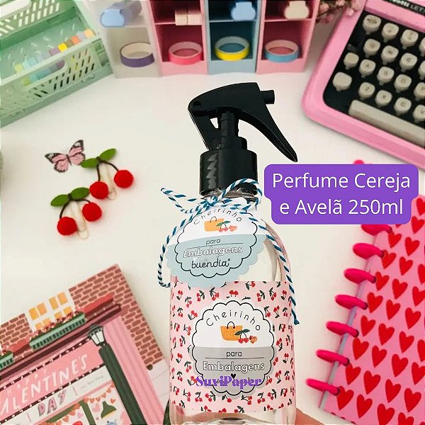 Perfume Cheirinho para Embalagem Perfume Ambiente e Papel Spray 250 ml - Cereja e Avelã