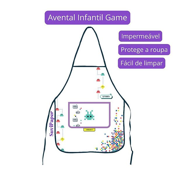 Avental Infantil Impermeável Game Léo e Léo