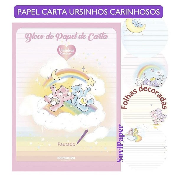 Bloco Papel Carta Ursinhos Carinhosos Coleção 48 Folhas Animativa