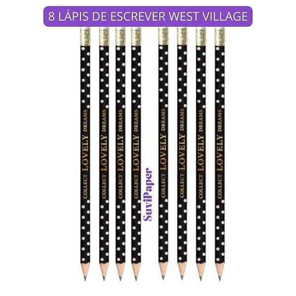 Kit 8 Lápis de West Village Grafite HB Tilibra