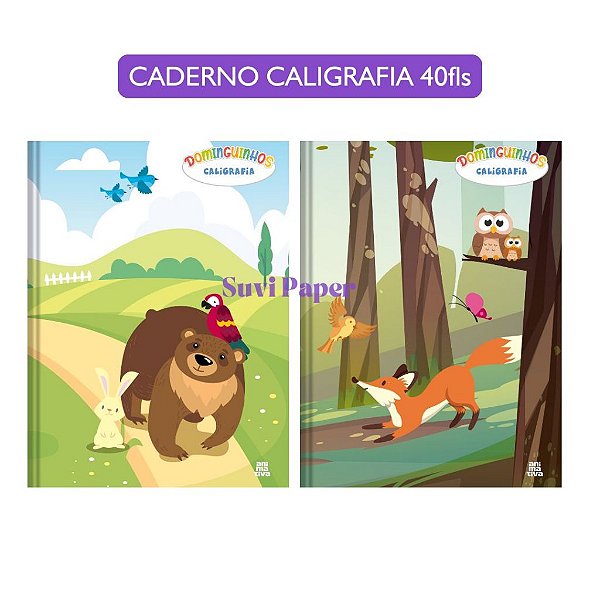 Caderno Brochurão Caligrafia Dominguinho 40 Fls Animativa - Caderno Infantil Português Caligrafia