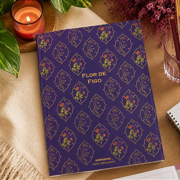 Caderno Perfumado Flor de Figo Dani Fernandes 80 Folhas Capa Dura Hot Stamping Animativa