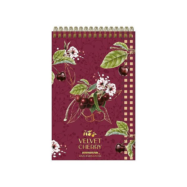 Caderneta Perfumada Dani Fernandes Velvet Cherry Wire O 144 Folhas Animativa